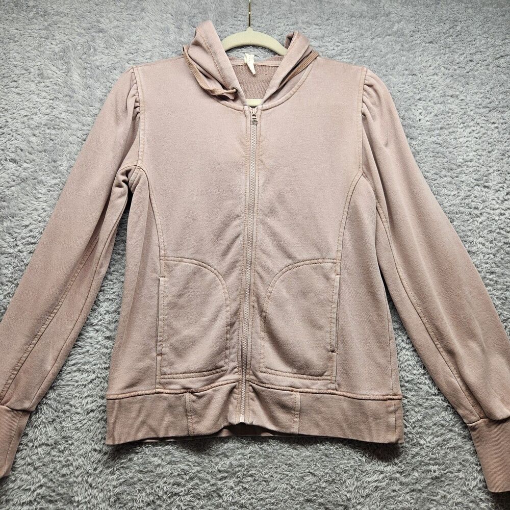 Daily Practice Anthropologie Womens Mauve Zip Hoodie Sweatshirt Size XS Casual
